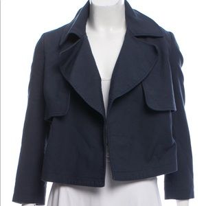 Cuyana cropped navy blazer